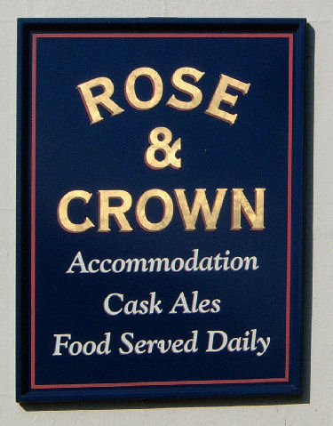 Rose and Crown sign at Elham