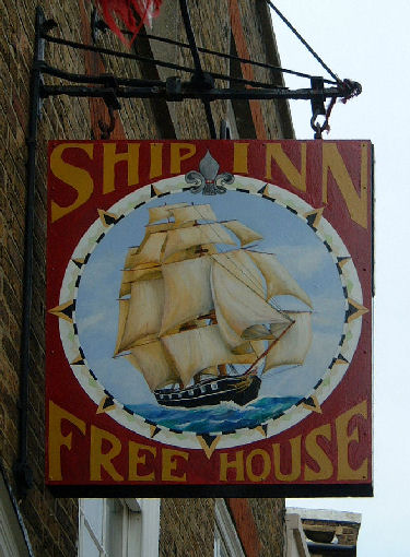 Ship Inn sign in Deal