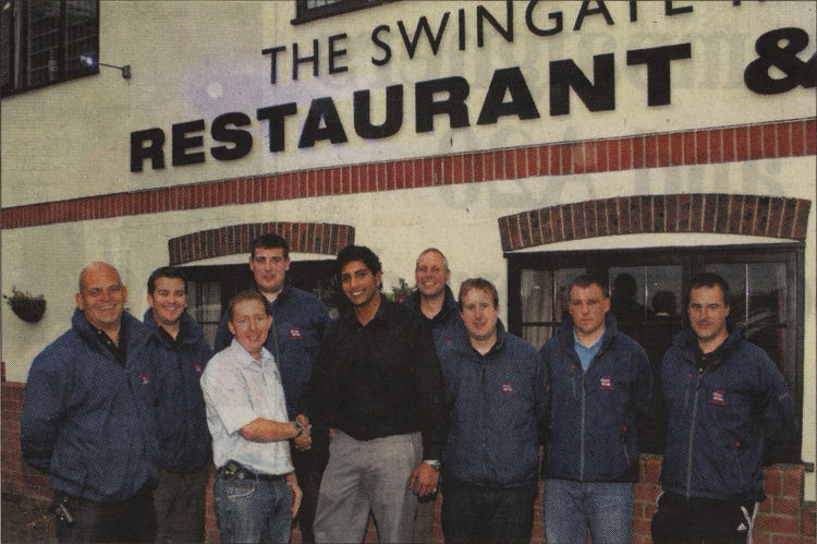 Swingate Inn and lifeboat crew.