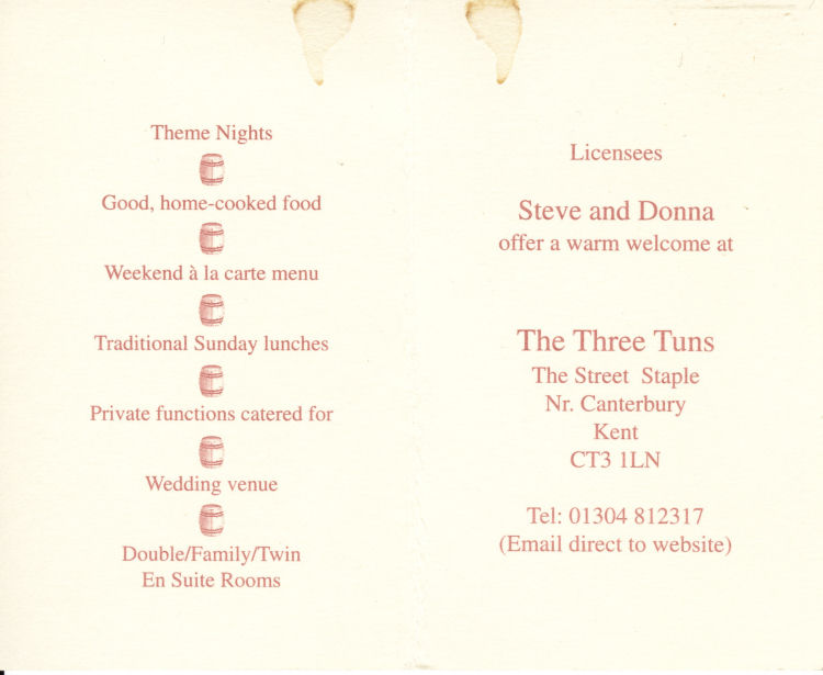 Three Tons business card 2008 back
