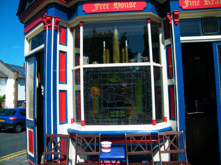 Stained glass window outside