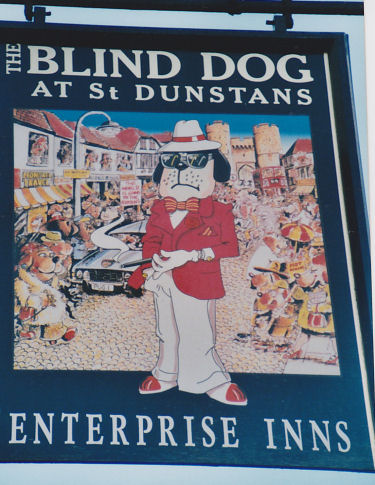 Blind Dog at St. Dunstan's sign 2002