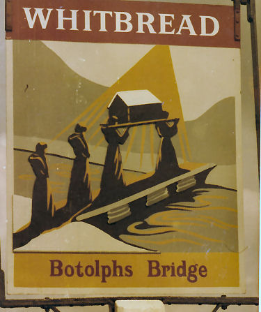 Botolphs Bridge Inn sign 1970s