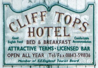 Cliff Tops Hotel sign