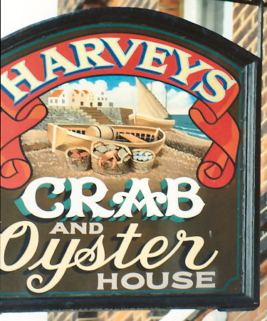 Harvey's Crab and Oyster House sign 1991