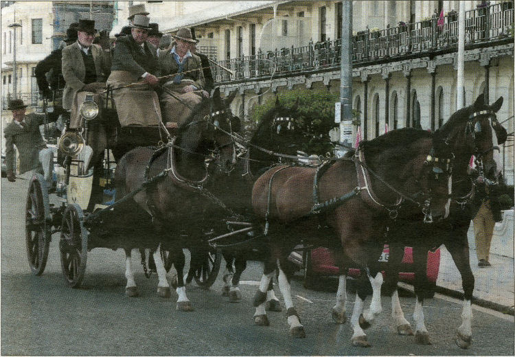 Nimrod stagecoach outside Dover Marina Hotel