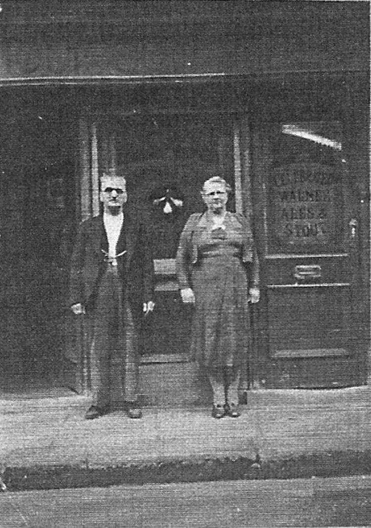 George and Linda Rowley outside the Queen's Arms