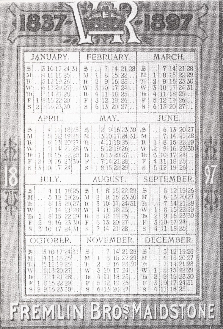 Fremlins Calendar 1897